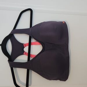 Nike Women's Dark Purple Sports Bra with Pink Accents!